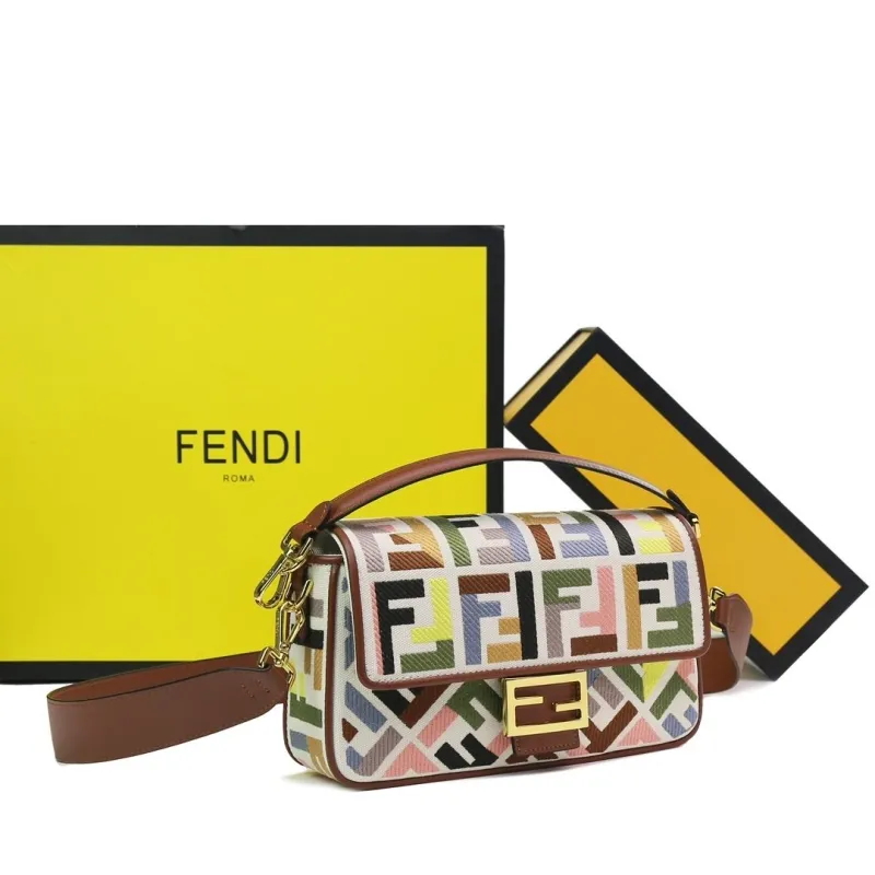 Alternative view of Fendi Multicolor FF Baguette Shoulder Bag