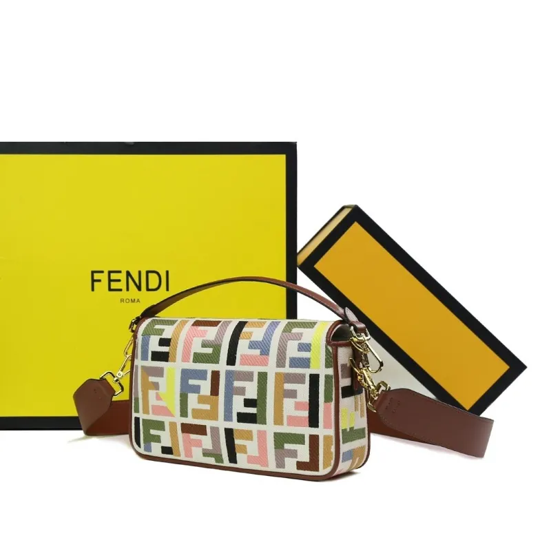 Fendi Multicolor FF Baguette Shoulder Bag - Image 3