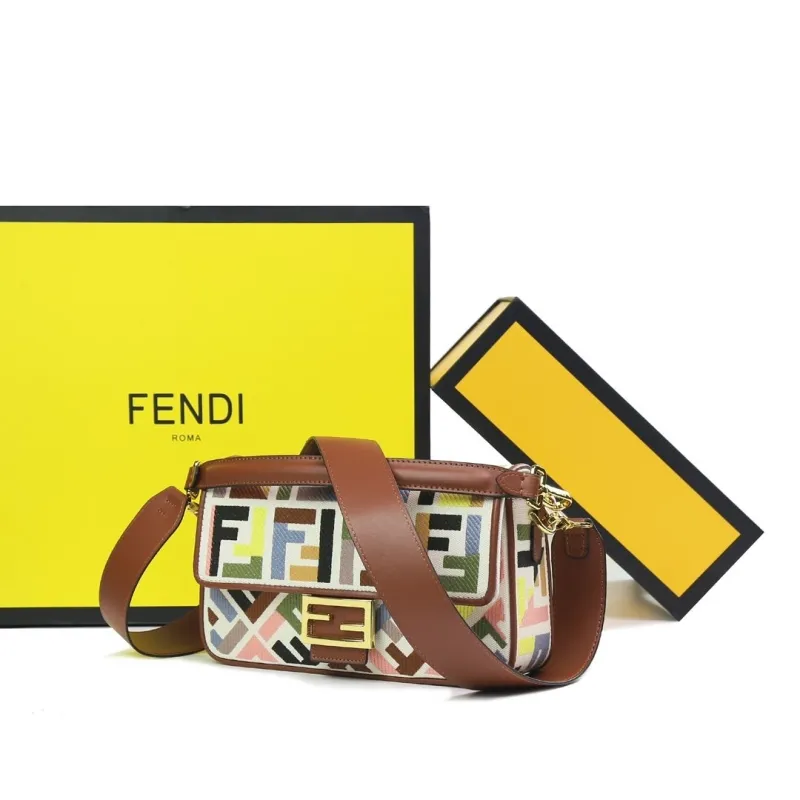 Fendi Multicolor FF Baguette Shoulder Bag - Image 5