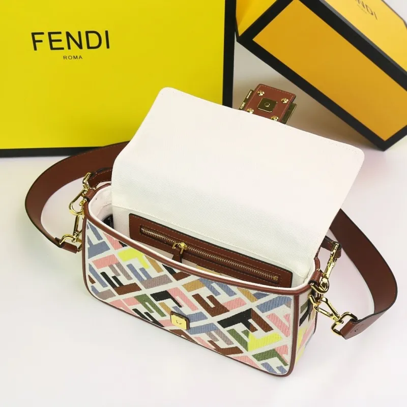Fendi Multicolor FF Baguette Shoulder Bag - Image 9