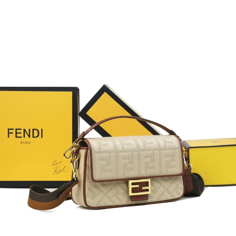 Alternative view of Fendi Beige Baguette Crossbody Bag