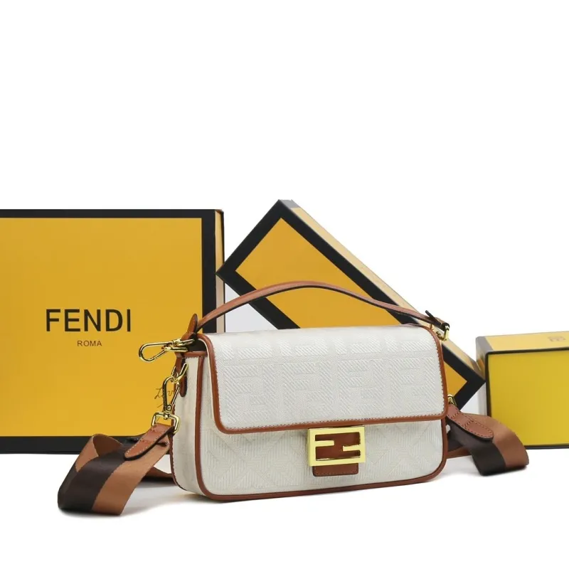 Alternative view of Fendi White Baguette Shoulder Bag 281