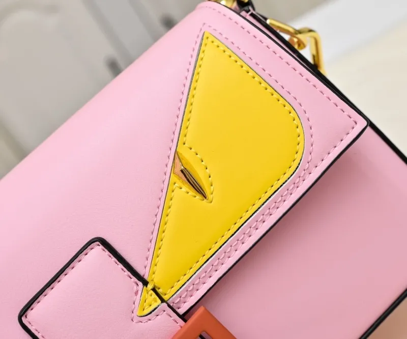 Fendi Pink Monster Eyes Baguette Shoulder Bag 282 - Image 5