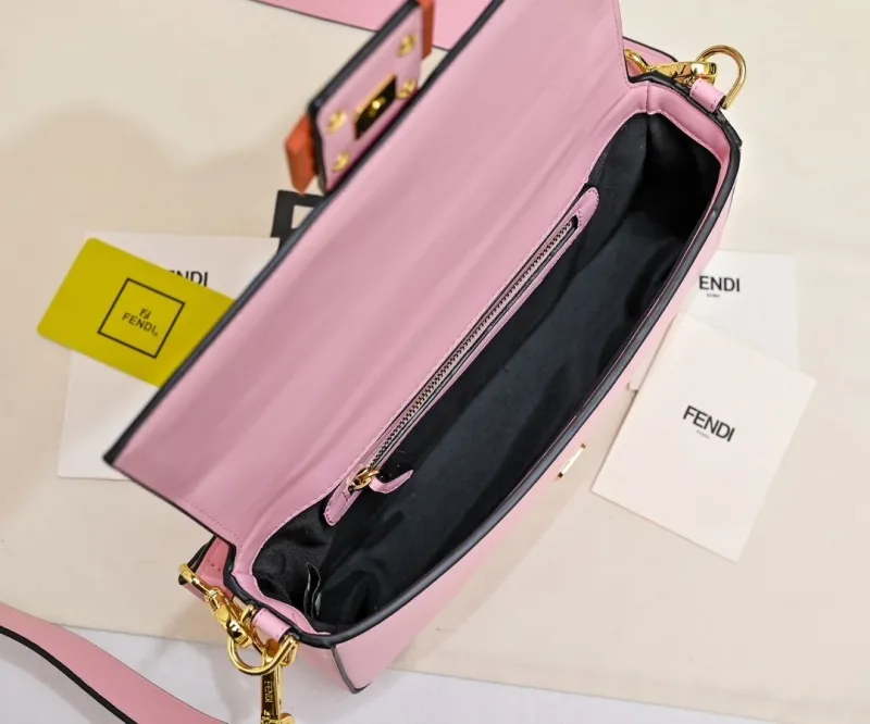 Fendi Pink Monster Eyes Baguette Shoulder Bag 282 - Image 9