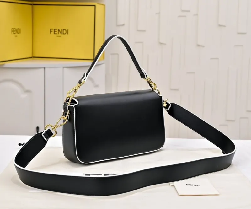 Alternative view of Fendi Baguette Black Yellow Shoulder Bag 283