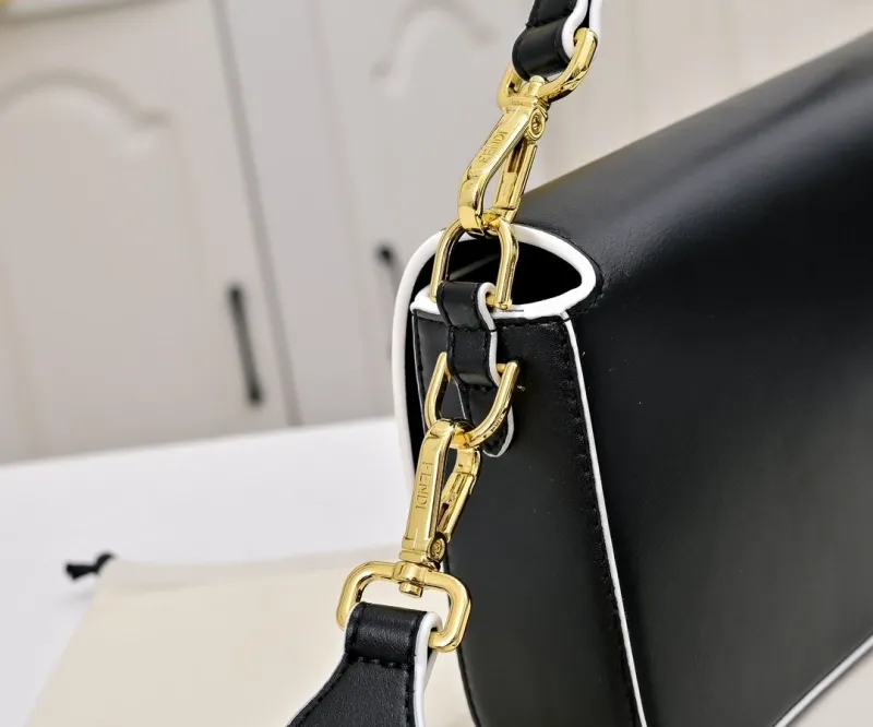 Fendi Baguette Black Yellow Shoulder Bag 283 - Image 3