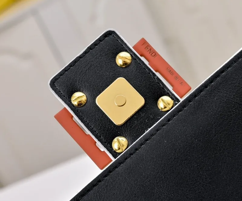 Fendi Baguette Black Yellow Shoulder Bag 283 - Image 6