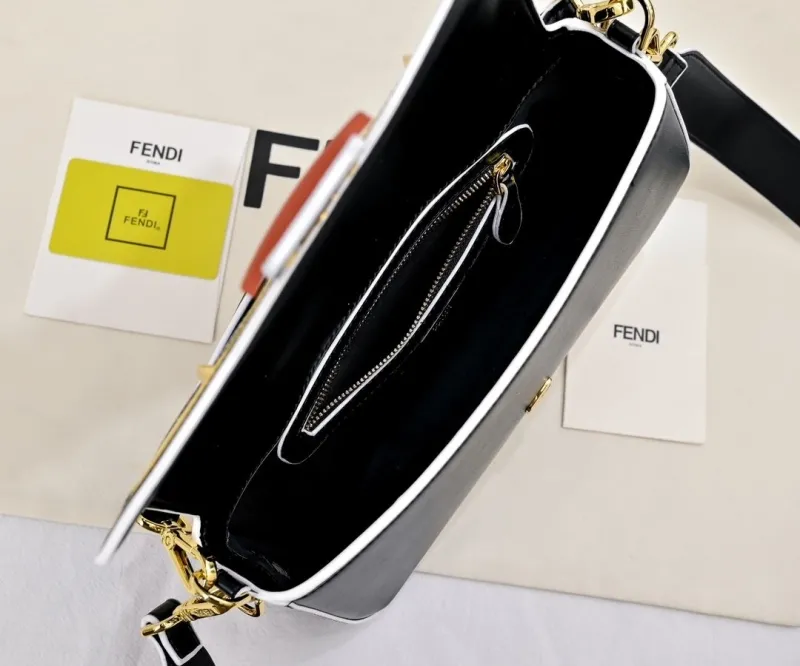 Fendi Baguette Black Yellow Shoulder Bag 283 - Image 9