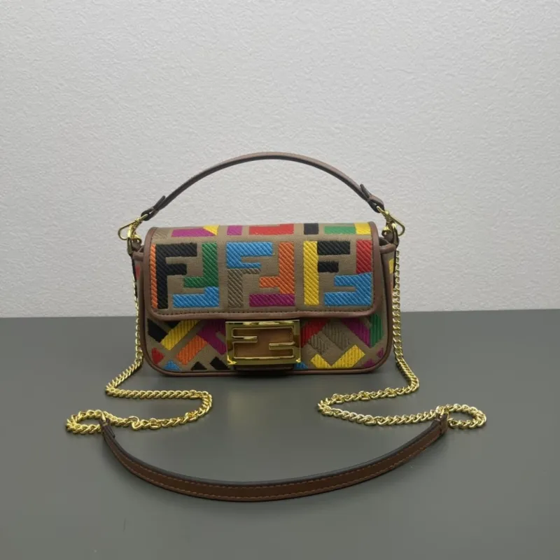 Fendi Multicolor Baguette Chain Shoulder Bag