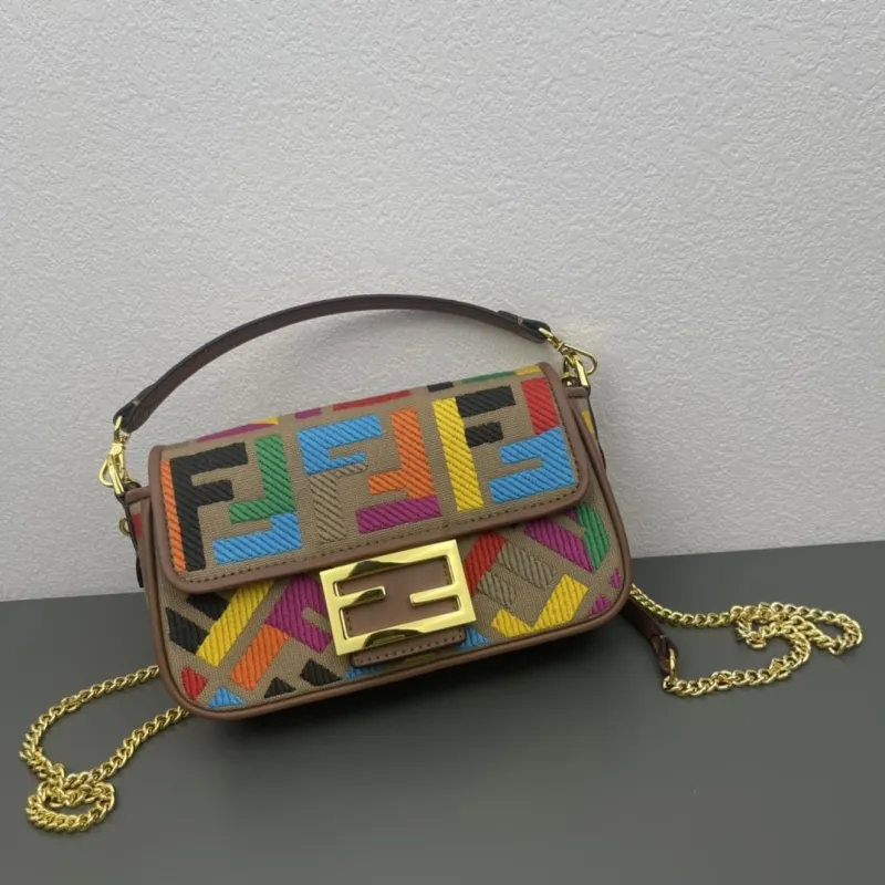 Alternative view of Fendi Multicolor Baguette Chain Shoulder Bag