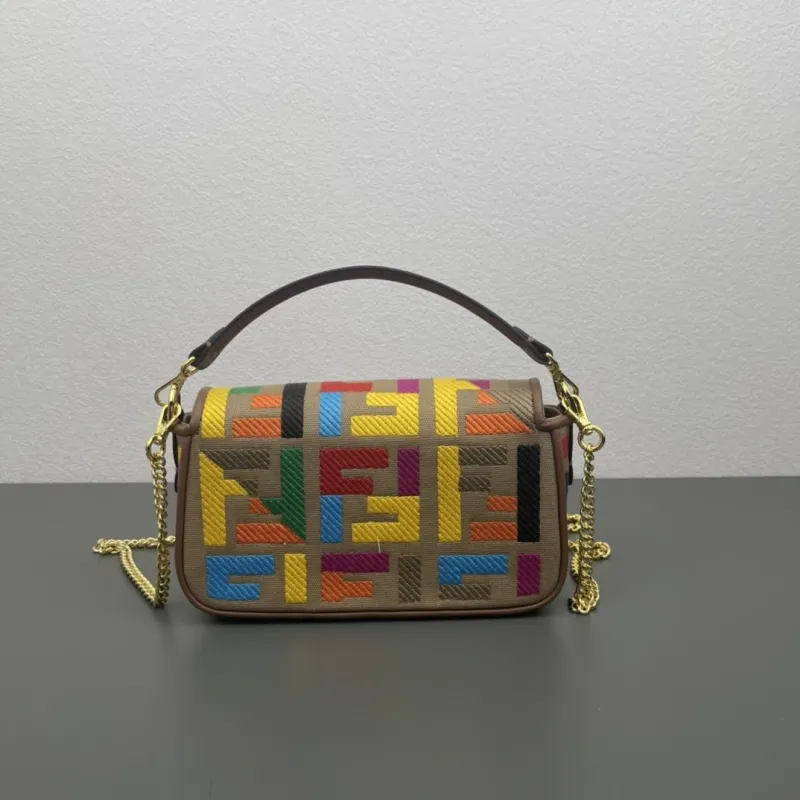 Fendi Multicolor Baguette Chain Shoulder Bag - Image 5