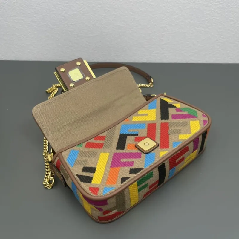 Fendi Multicolor Baguette Chain Shoulder Bag - Image 7