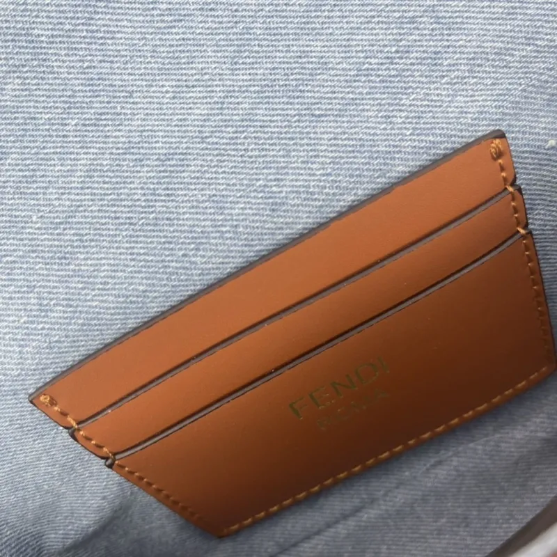 Fendi Blue Denim Baguette Shoulder Bag 293 - Image 8
