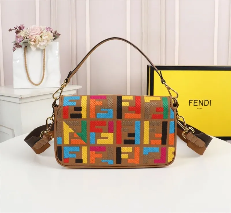 Fendi Multicolor Baguette Shoulder Bag - Image 3