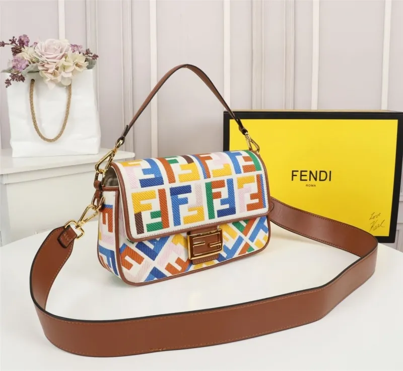 Alternative view of Fendi Multicolor FF Baguette Shoulder Bag