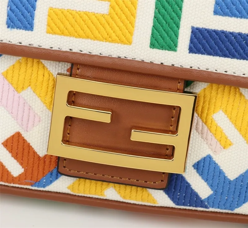 Fendi Multicolor FF Baguette Shoulder Bag - Image 4
