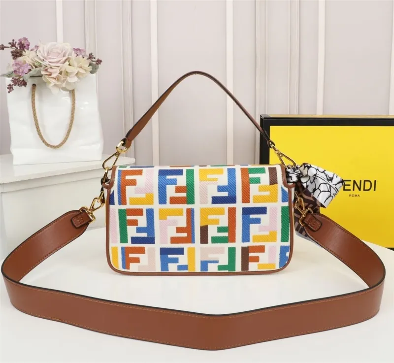 Fendi Multicolor FF Baguette Shoulder Bag - Image 5