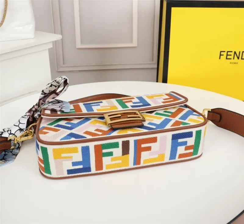 Fendi Multicolor FF Baguette Shoulder Bag - Image 6
