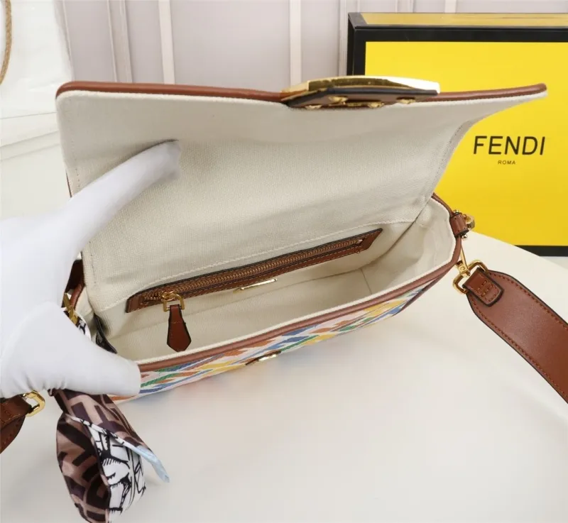 Fendi Multicolor FF Baguette Shoulder Bag - Image 9