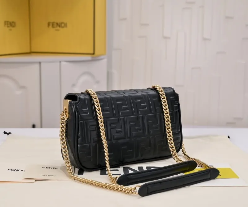 Alternative view of Fendi Black Baguette Chain Shoulder Bag