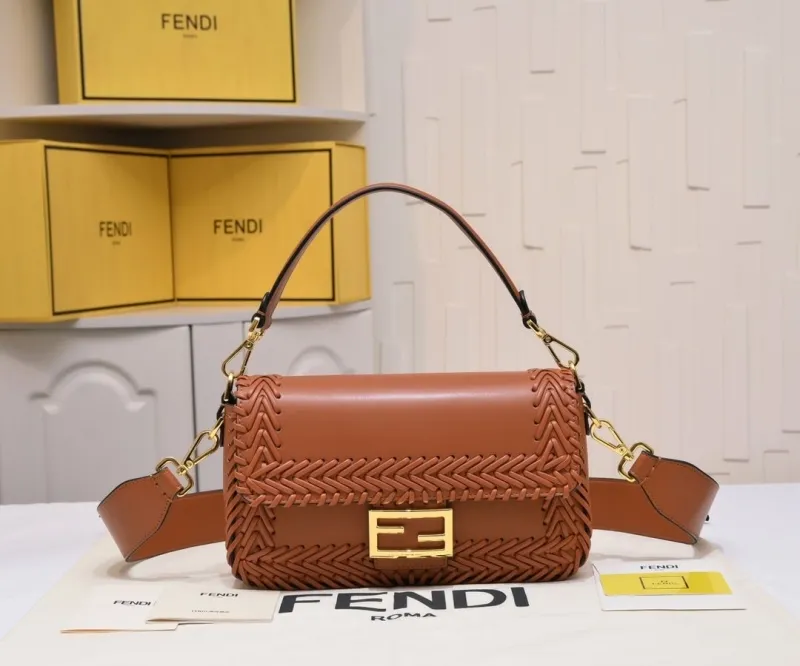 Fendi Brown Baguette Shoulder Bag