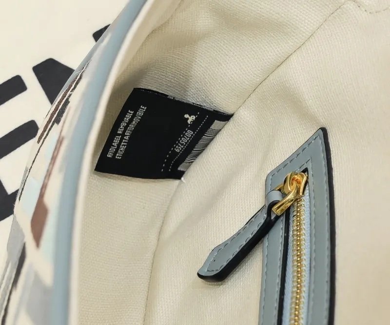 Fendi FF Monogram Light Blue Baguette Shoulder Bag - Image 8