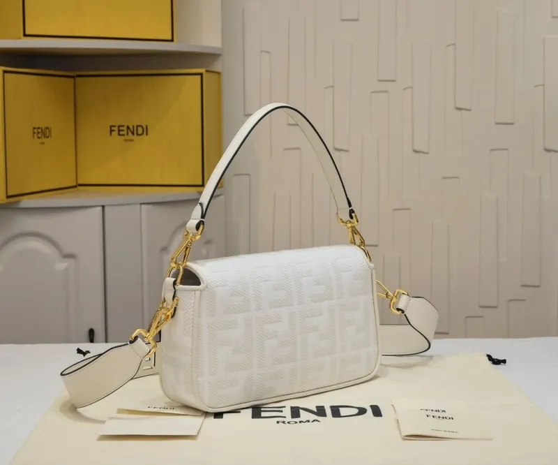Alternative view of Fendi White Baguette Shoulder Bag