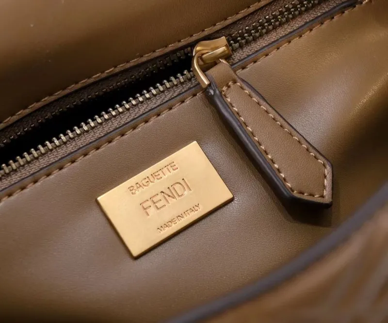 Fendi Brown Baguette Shoulder Bag 314 - Image 8