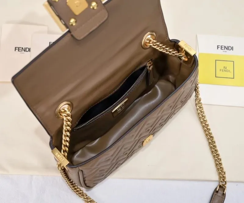 Fendi Brown Baguette Shoulder Bag 314 - Image 9