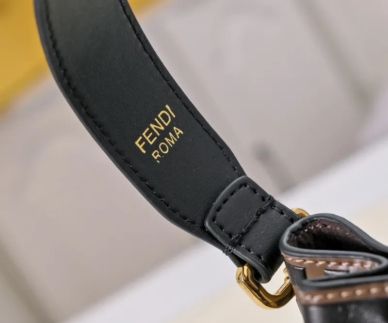 Fendi Brown FF Monogram Bucket Bag - Image 6