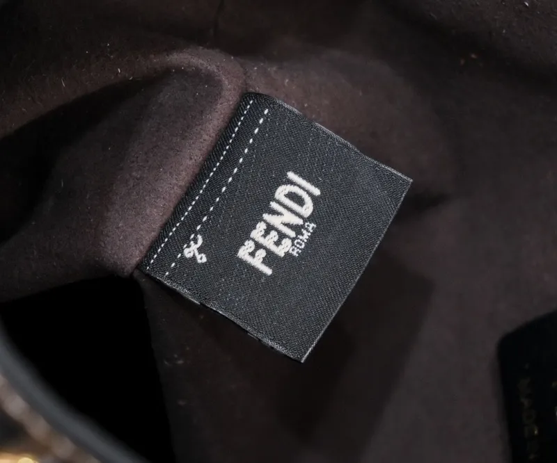 Fendi Brown FF Monogram Bucket Bag - Image 8