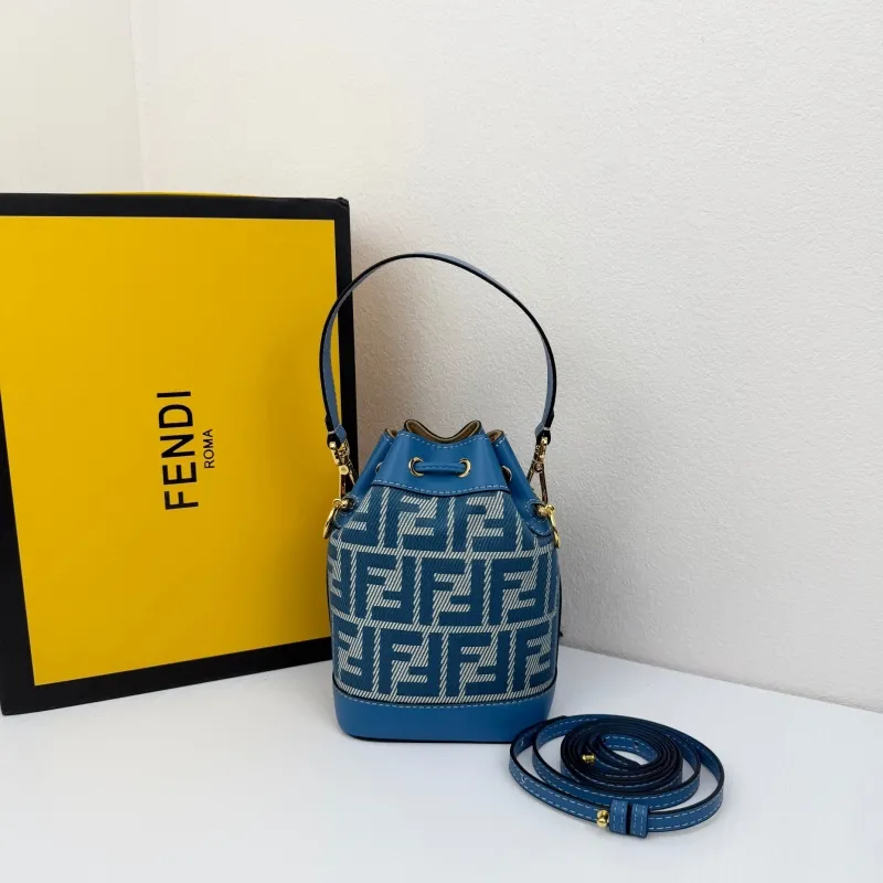 Fendi Blue Bucket Bag 8857 - Image 3