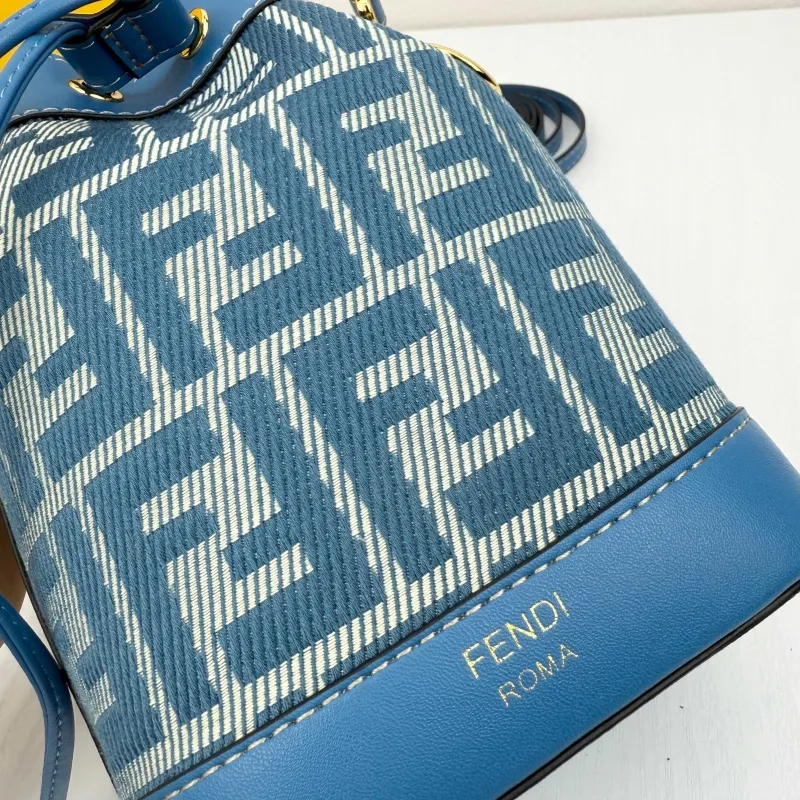 Fendi Blue Bucket Bag 8857 - Image 5