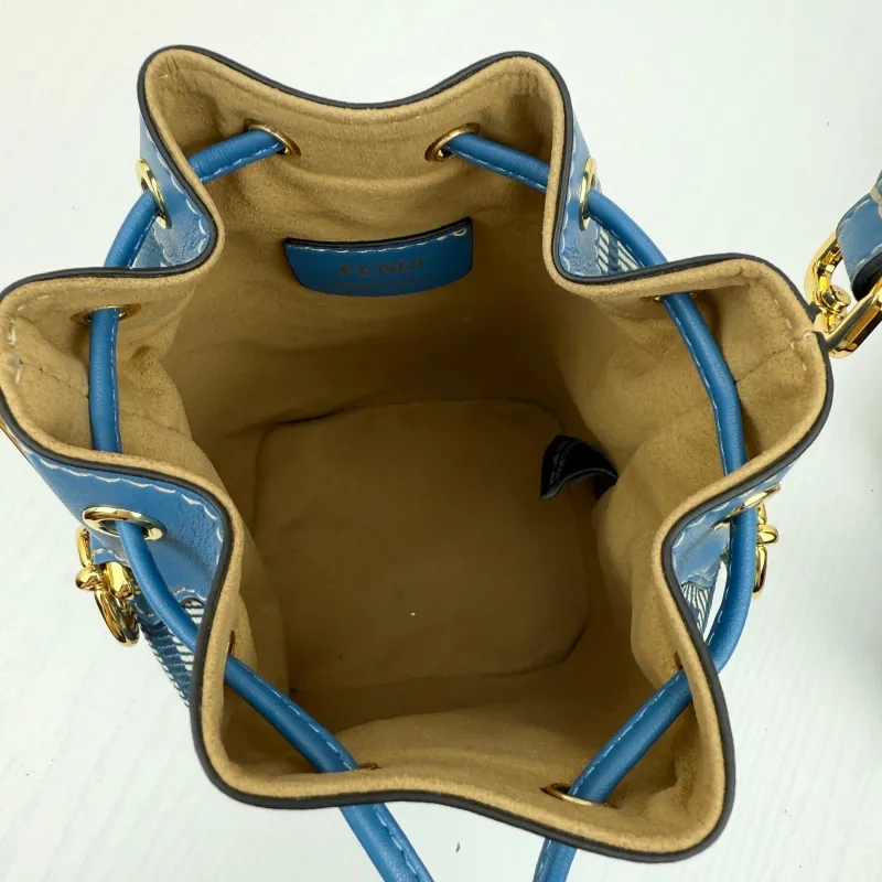 Fendi Blue Bucket Bag 8857 - Image 7