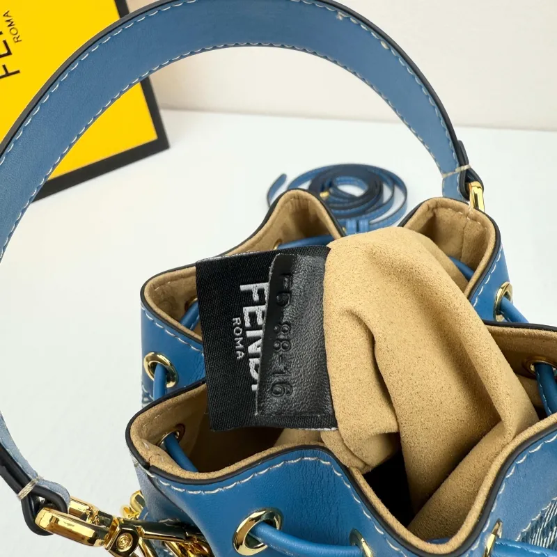 Fendi Blue Bucket Bag 8857 - Image 9