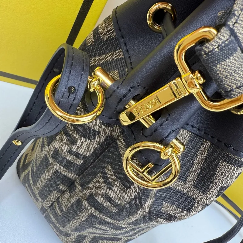 Fendi FF Monogram Bucket Bag with Strap - Image 6