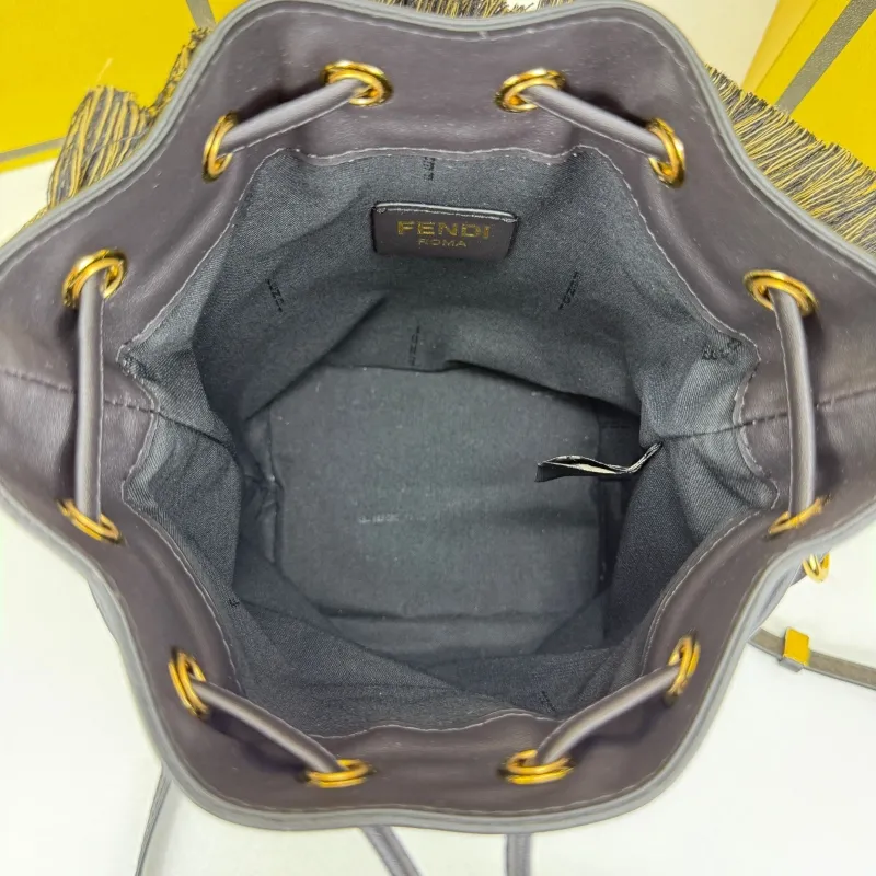 Fendi FF Monogram Bucket Bag with Strap - Image 7