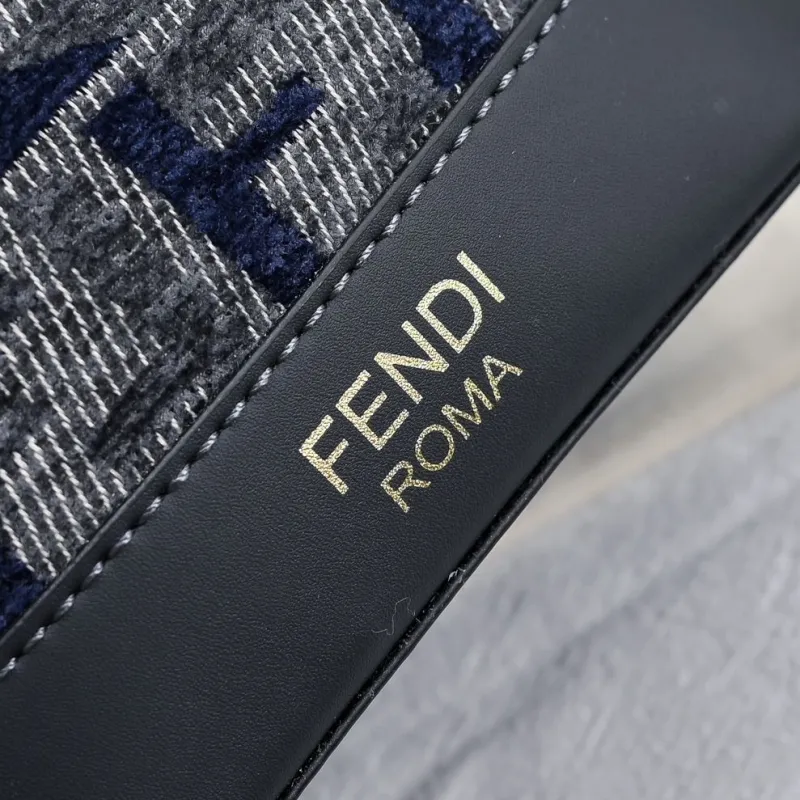 Fendi Dark Blue FF Denim Bucket Bag - Image 6