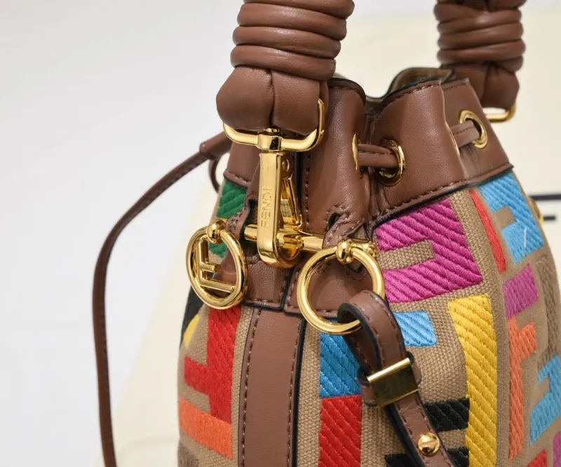 Fendi Multicolor FF Pattern Bucket Bag - Image 3