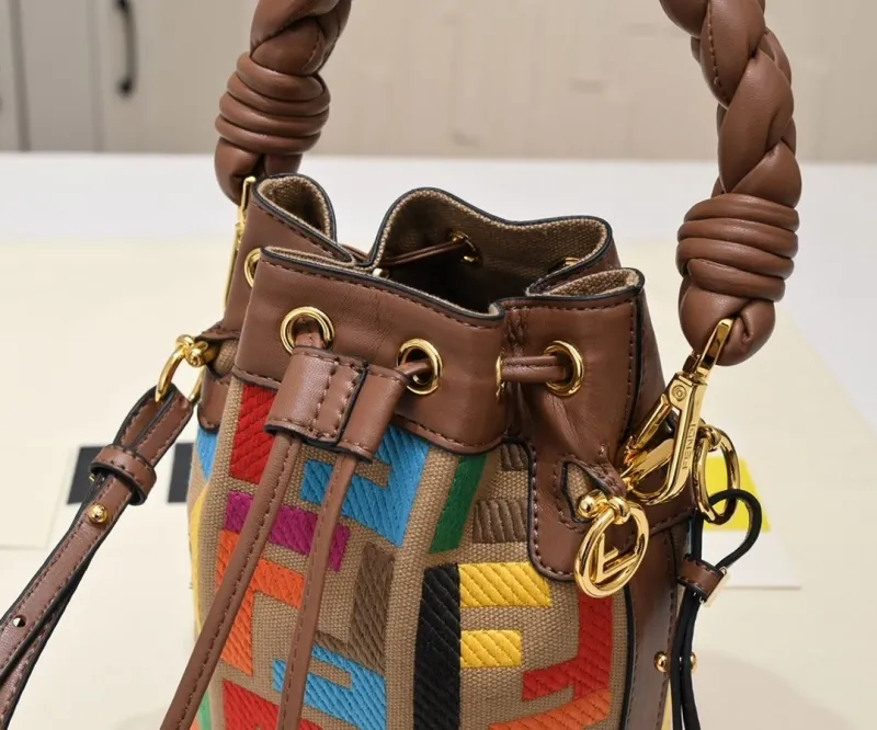 Fendi Multicolor FF Pattern Bucket Bag - Image 5