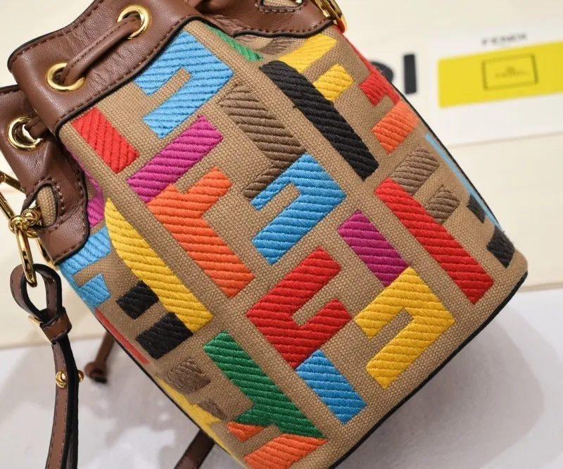Fendi Multicolor FF Pattern Bucket Bag - Image 6
