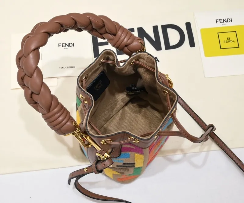 Fendi Multicolor FF Pattern Bucket Bag - Image 9