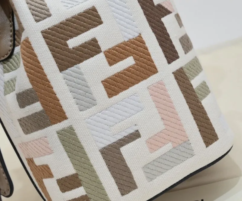 Fendi Multi-Color FF Logo Bucket Bag - Image 5