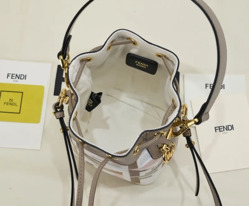 Fendi Multi-Color FF Logo Bucket Bag - Image 9