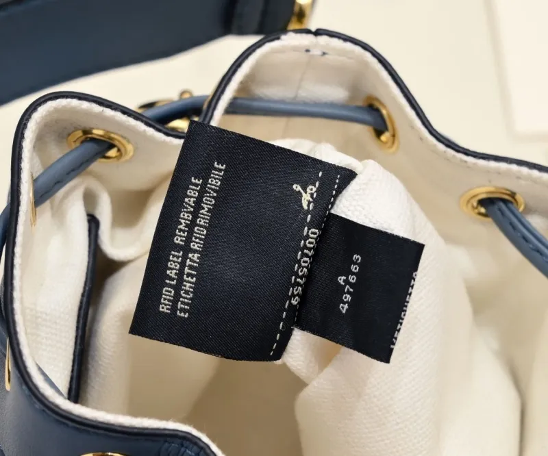 Fendi FF Motif Bucket Bag Blue - Image 6