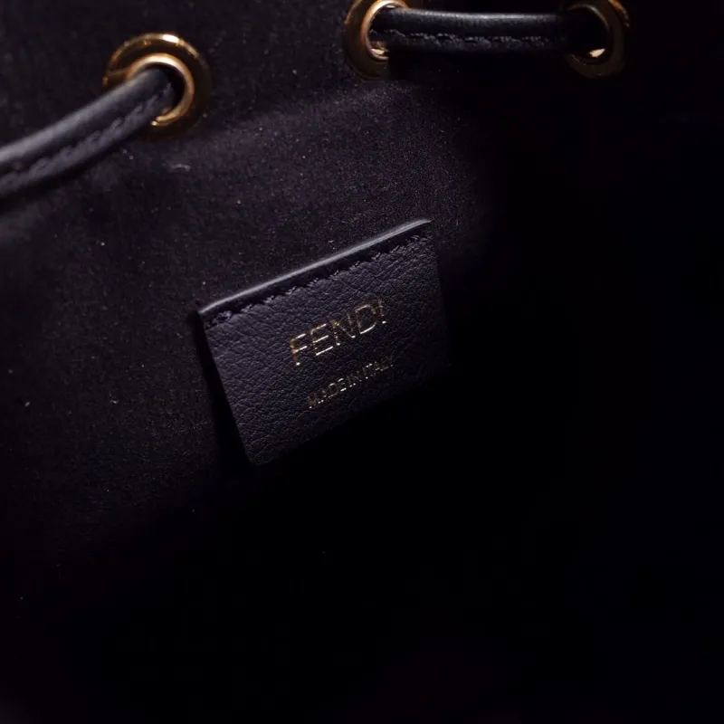 Fendi Blue FF Monogram Mini Bucket Bag - Image 8