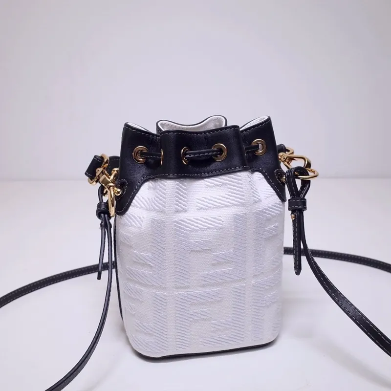 Alternative view of Fendi White Black Mini Crossbody Bucket Bag