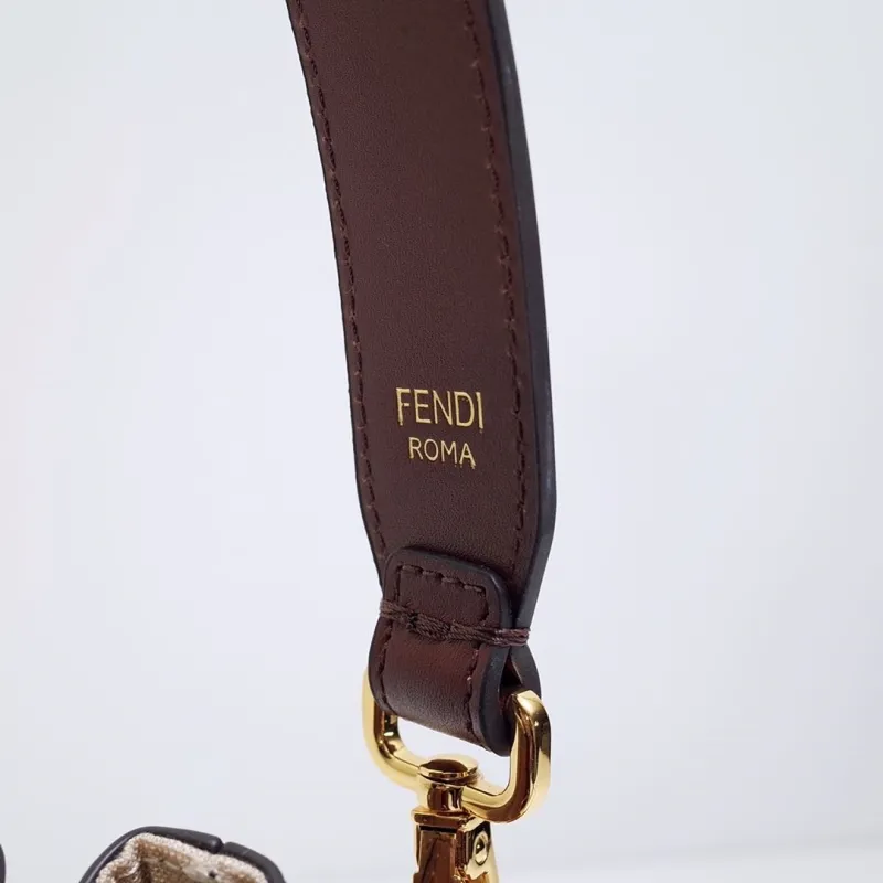 Fendi Beige Brown Mini Bucket Bag - Image 6
