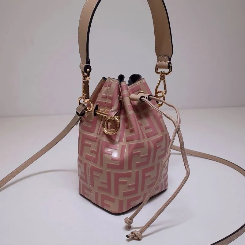 Alternative view of Fendi Pink Beige Leather Bucket Bag