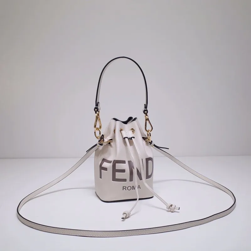 Fendi White Leather Bucket Bag